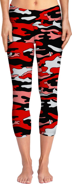 Red & Black Camo Yoga Pants