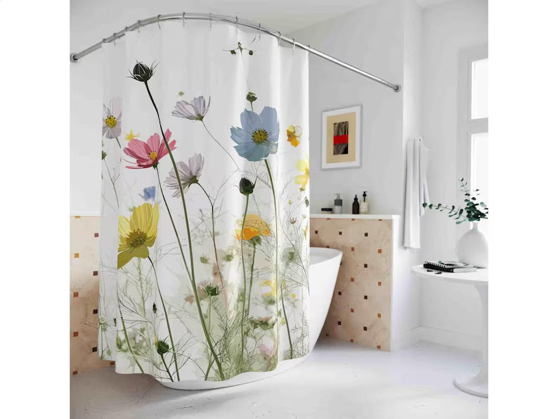 Bohemian Wild Flowers Shower Curtain