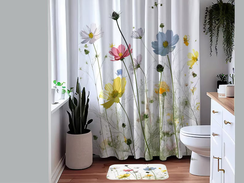 Bohemian Wild Flowers Shower Curtain