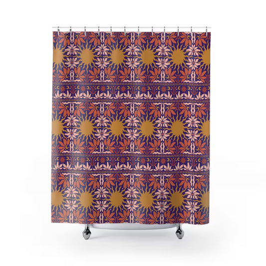 Groovy Floral Vintage Retro Boho Shower Curtain