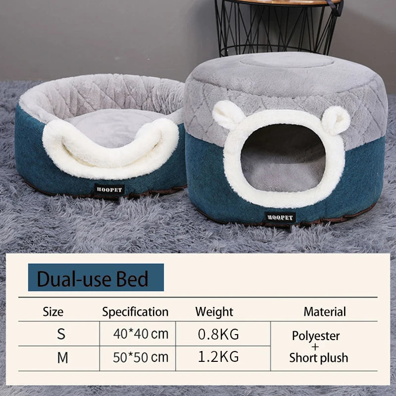 Soft Plush Cat Bed House – Warm Nest for Cats & Small Dogs, Cozy Cushion Kennel for Comfortable Sleeping - Premium Pet Bed