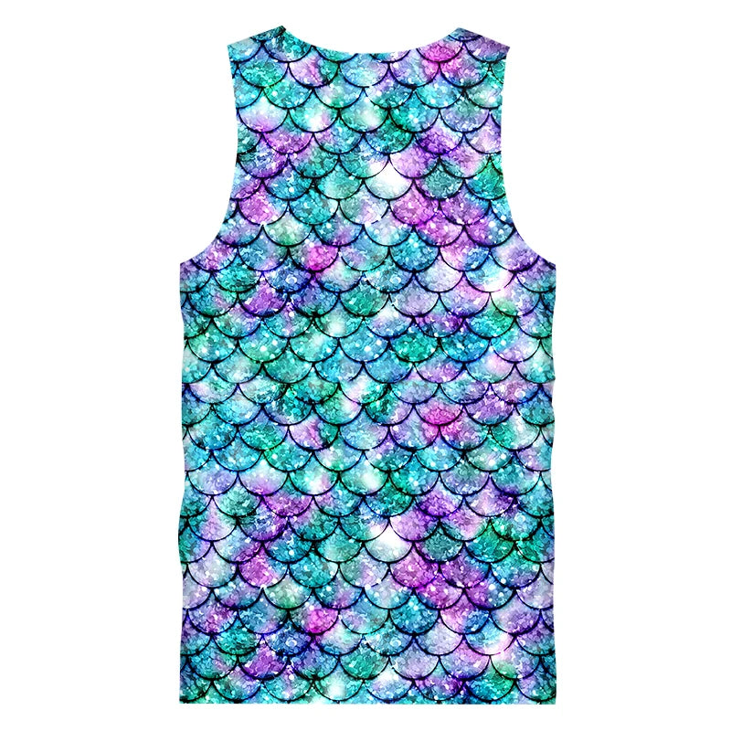 Fish Scales Ocean Mermaid Sleeveless Tank Top