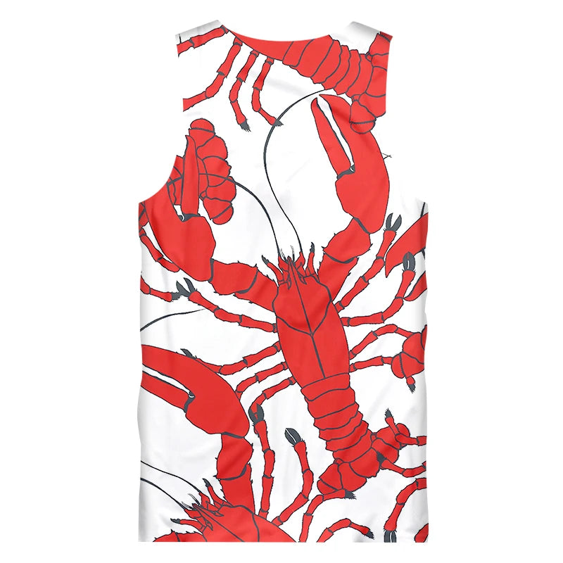 Summer Red Lobster Sleeveless Tank Top