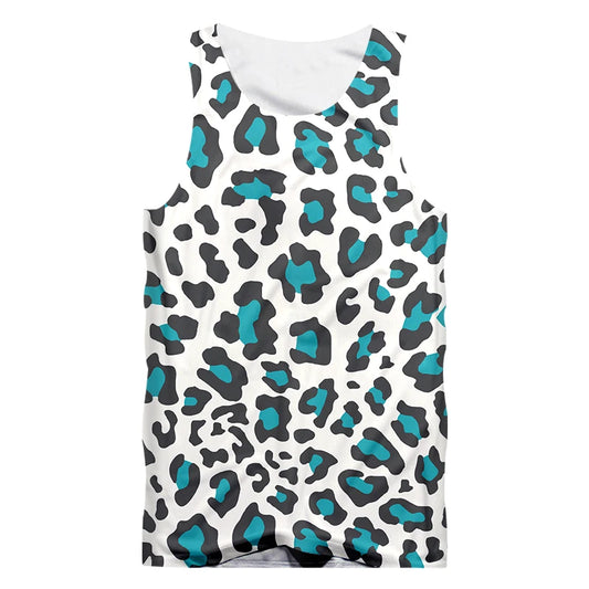 Blue Cheetah Sleeveless Tank Top