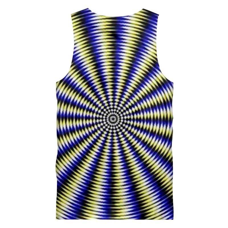 Cyber Vortex Wave Festival Pattern Sleeveless Tank Top