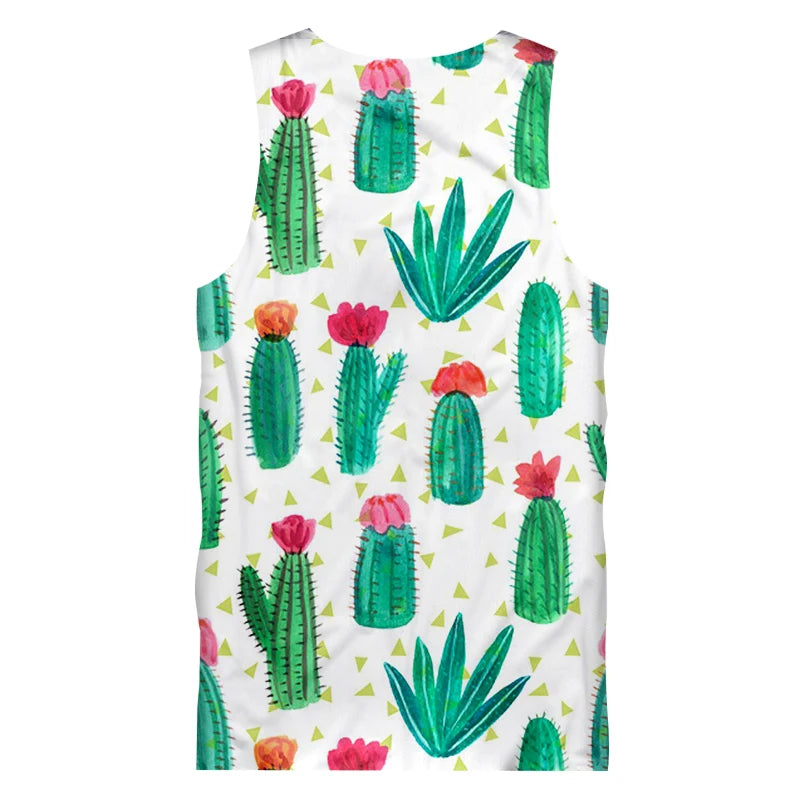 Summer Cactus Jack Flower Sleeveless Tank Top