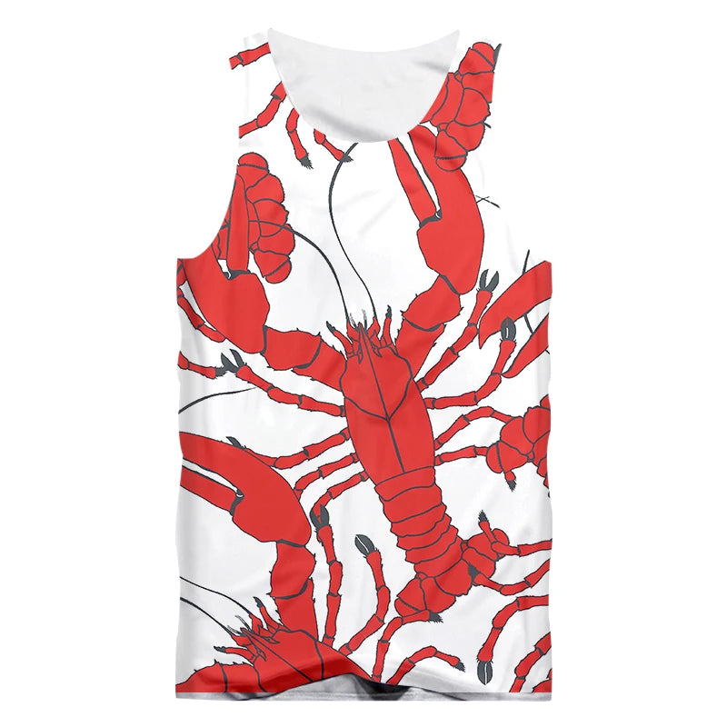 Summer Red Lobster Sleeveless Tank Top