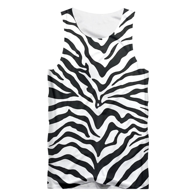 Zebra Stripes Sleeveless Tank Top