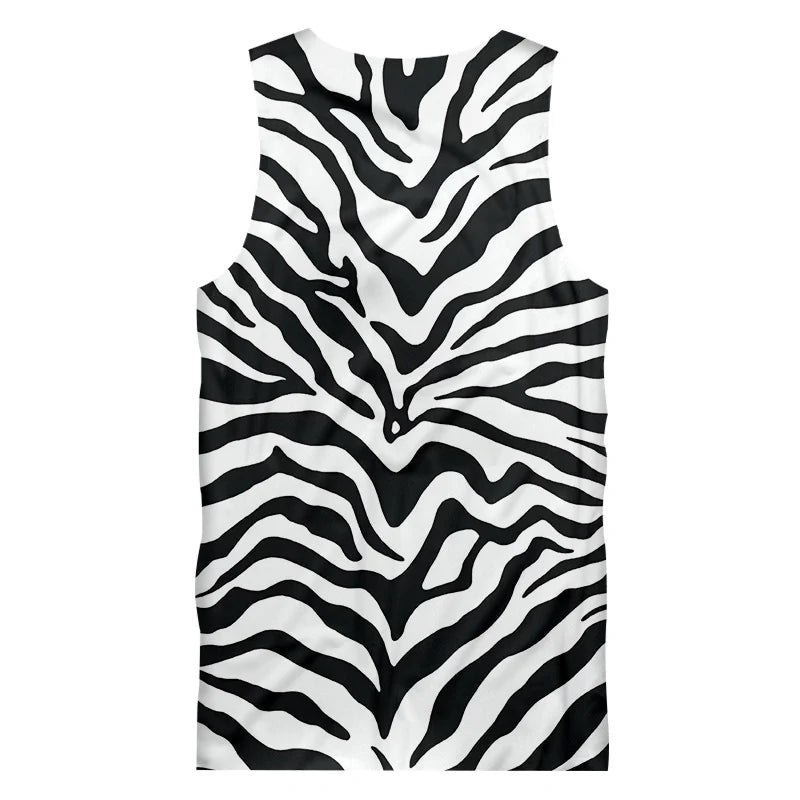 Zebra Stripes Sleeveless Tank Top