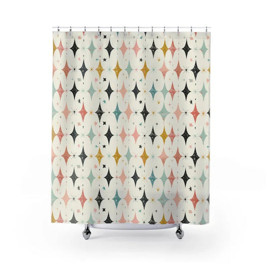 Retro Mid Century Modern Shower Curtain