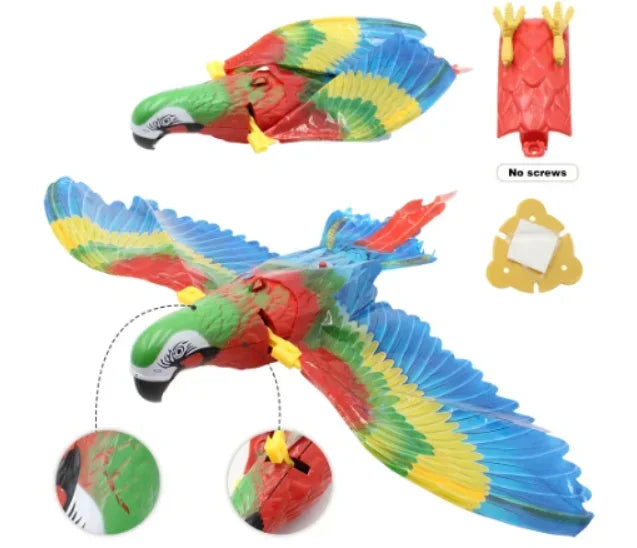 Realistic Bird Interactive Cat Toys Electric Hanging Parrot Eagle Flying Bird Cat Teaser Play Pet Toys