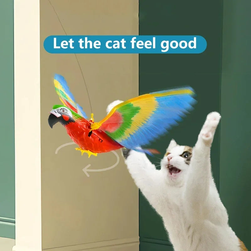 Realistic Bird Interactive Cat Toys Electric Hanging Parrot Eagle Flying Bird Cat Teaser Play Pet Toys