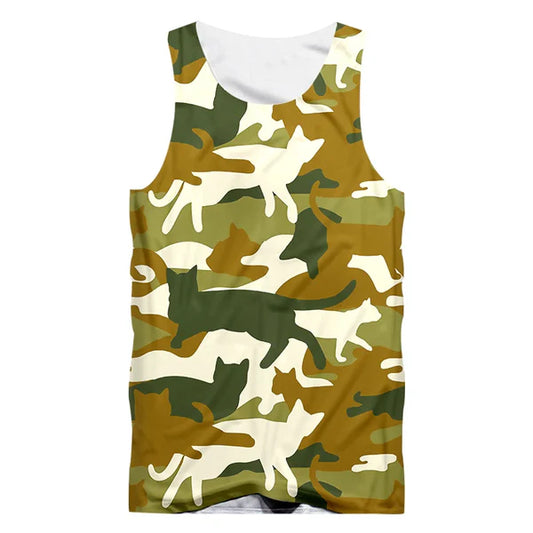 Kitten Camo Sleeveless Tank Top