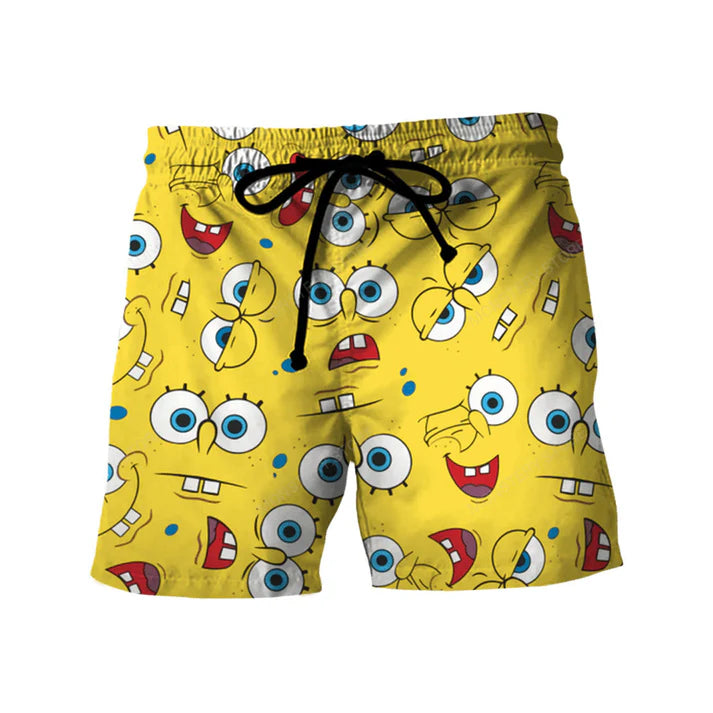 Faces of Spongebob Swim Trunks