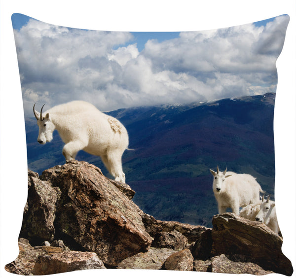 Colorado Mountain Goats Couch Pillow
