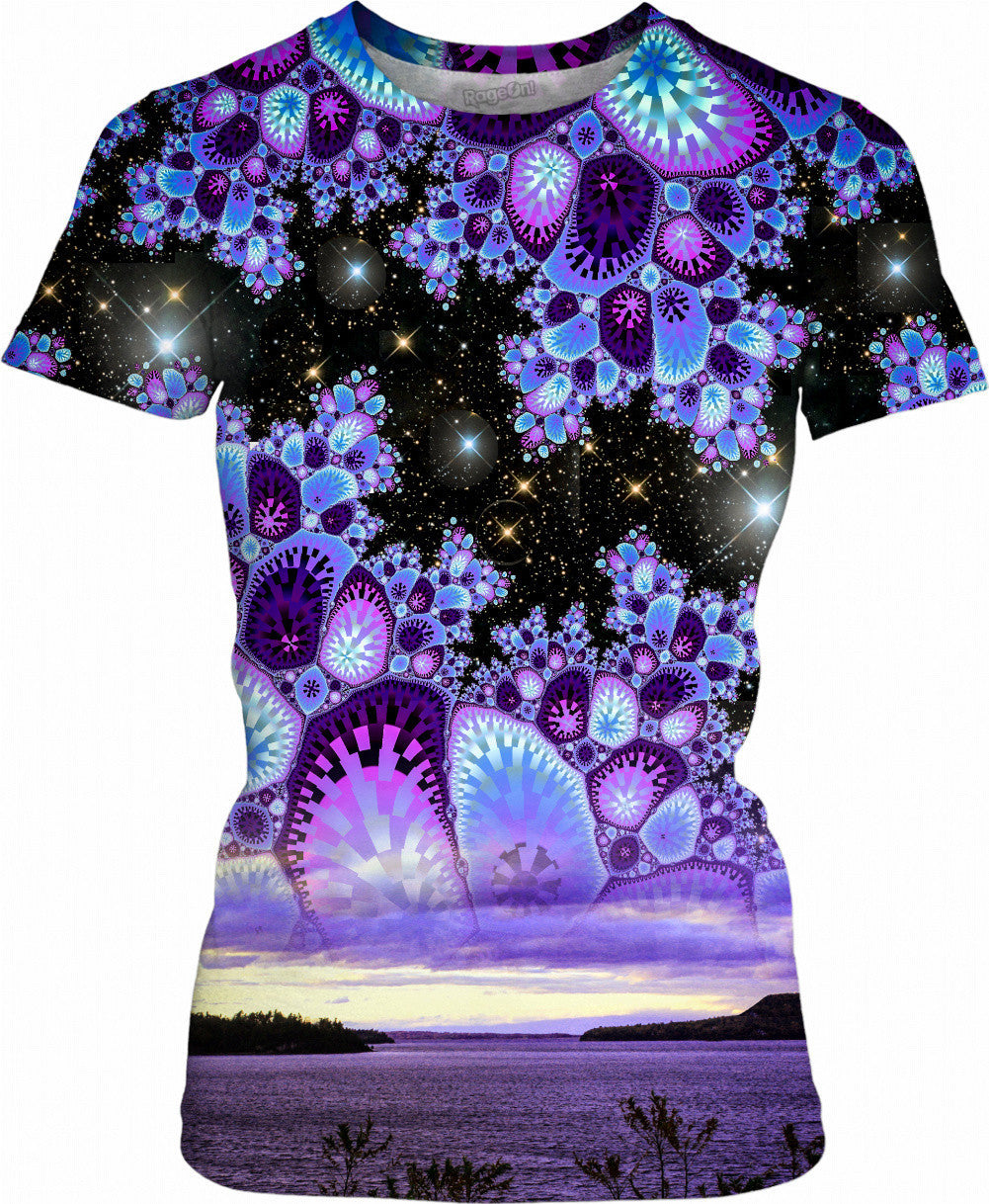 Purple Diamonds Sky Womens T-Shirt