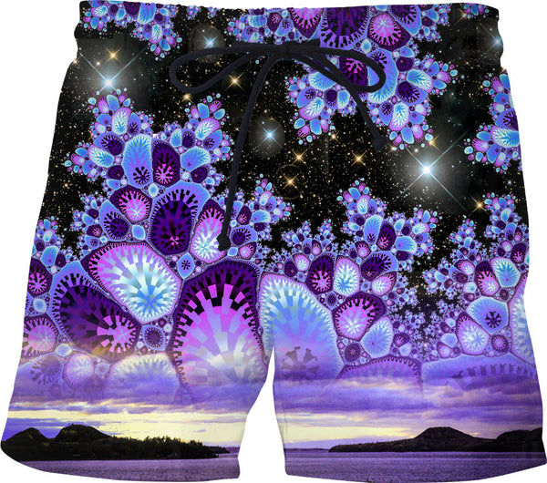 Purple Diamonds Sky Swim Shorts