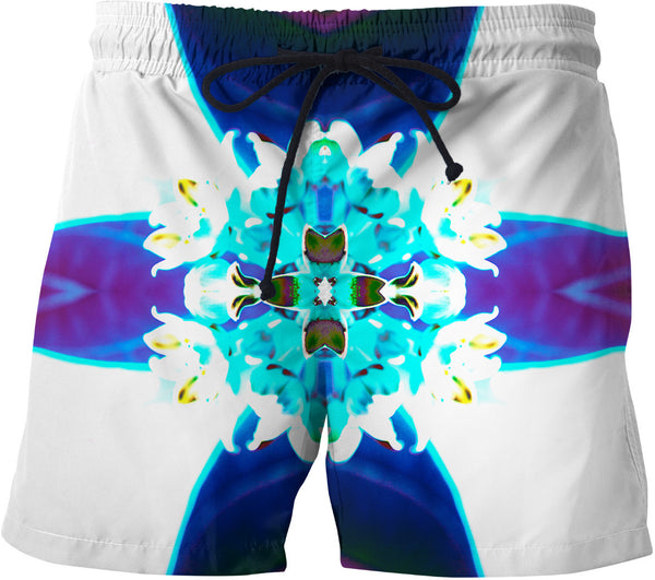 Blue Flower Reflect Swim Shorts