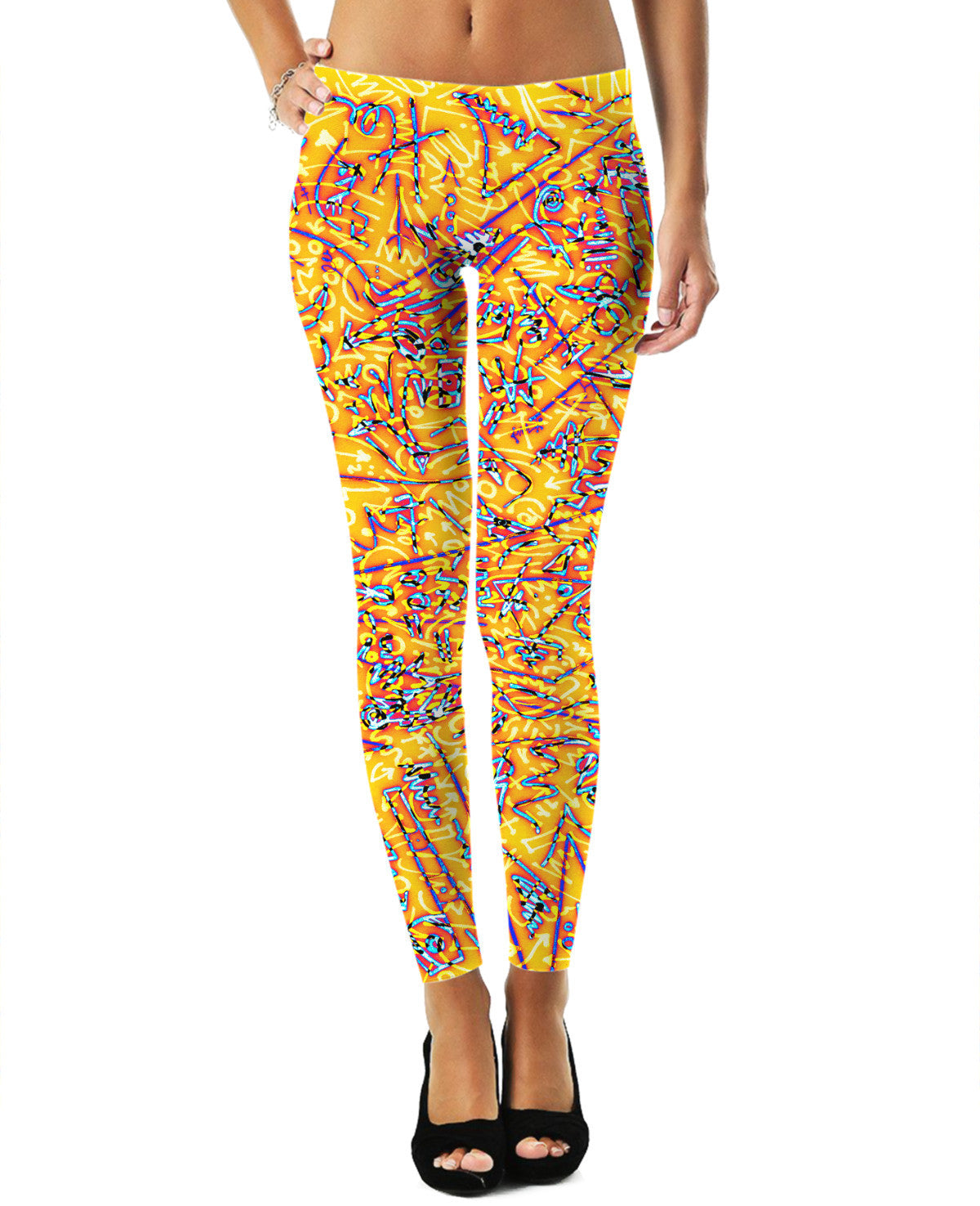 Raspberry Lemonade Abstract Neon Leggings