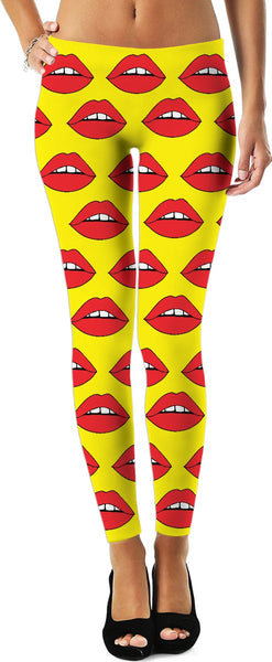 Red Lips Yellow Leggings
