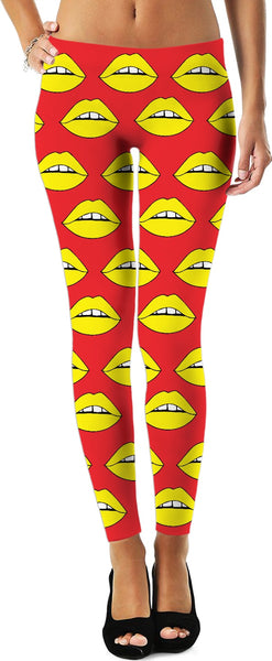 Yellow Lips Red Leggings