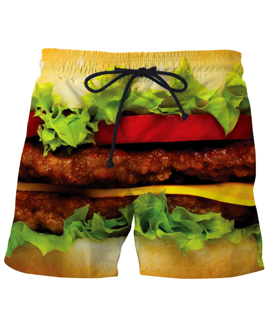 Cheese Burger Swim Trunks