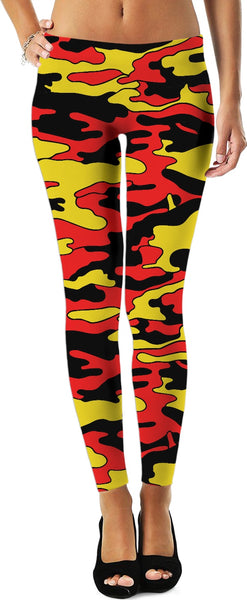 Red & Yellow Camo Game Day Leggings