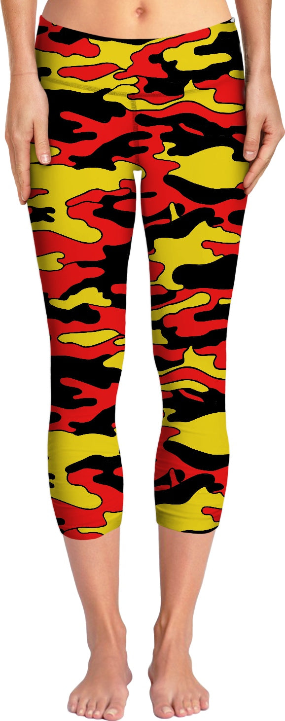 “Red & Yellow Camo” Yoga Pants