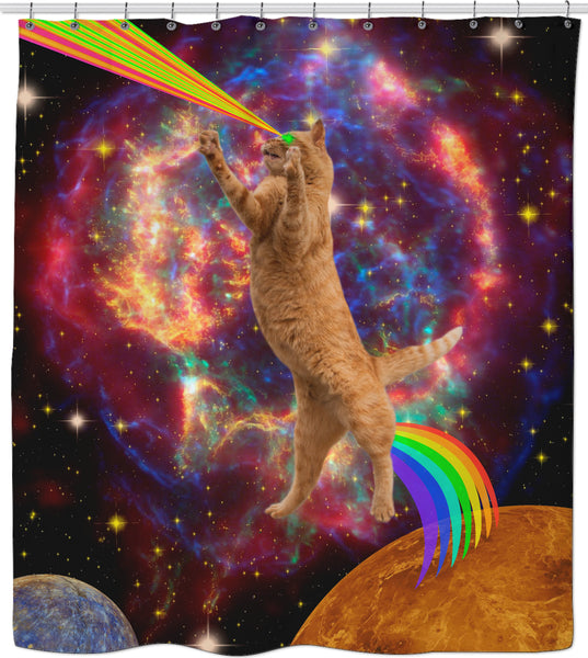SPACE CAT Shower Curtain