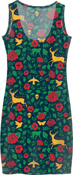 Wounded Deer Pattern Simple Dress