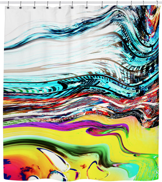 Slip And Slide Abstract Wave Art Shower Curtain