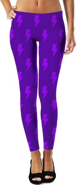 Light Purple Lightning Bolts Leggings