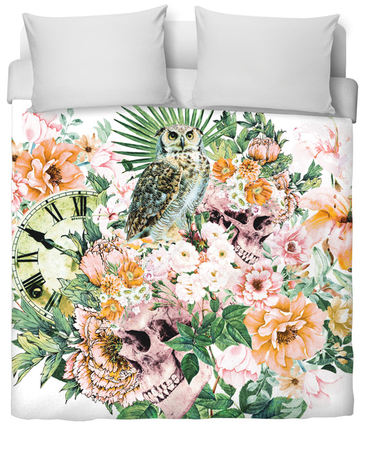 Interpretation of a dream - Owl with Skulls Duvet Cover