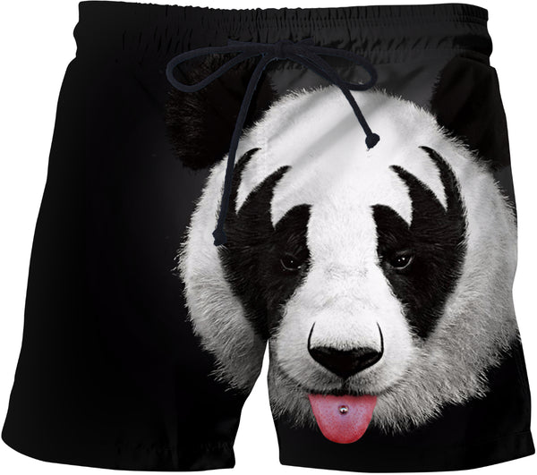 Kiss of a Panda Swim Trunks