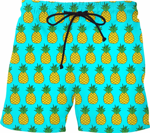 Pineapple Swim Shorts - Turquoise