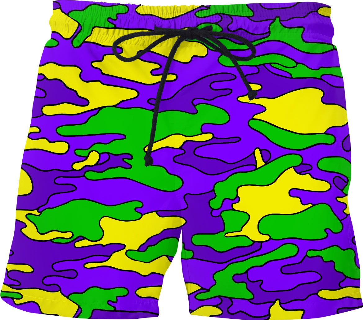 Mardi Gras Colored Swim Shorts