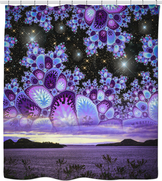 Purple Diamonds Sky Shower Curtain