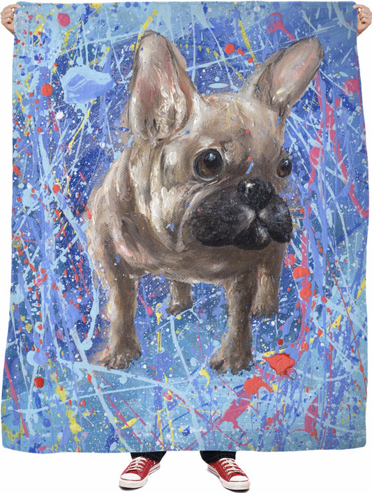 BON ABSTRACT BULLDOG Fleece Blanket