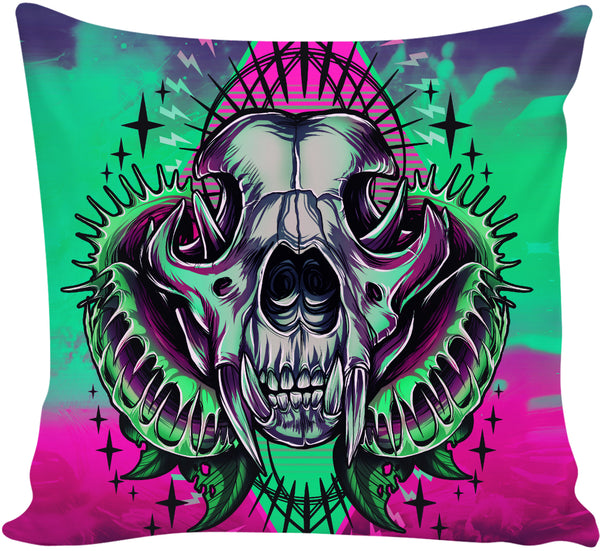 Cougar Skull Couch Pillow