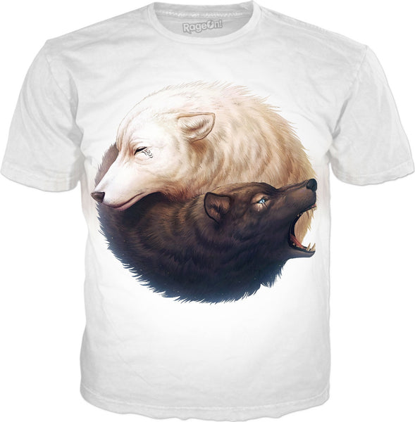 Yin and Yang Wolves T-Shirt