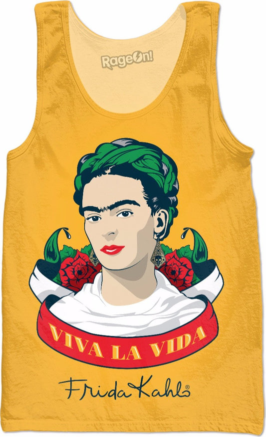 Frida Kahlo Viva la Vida Yellow Tank Top