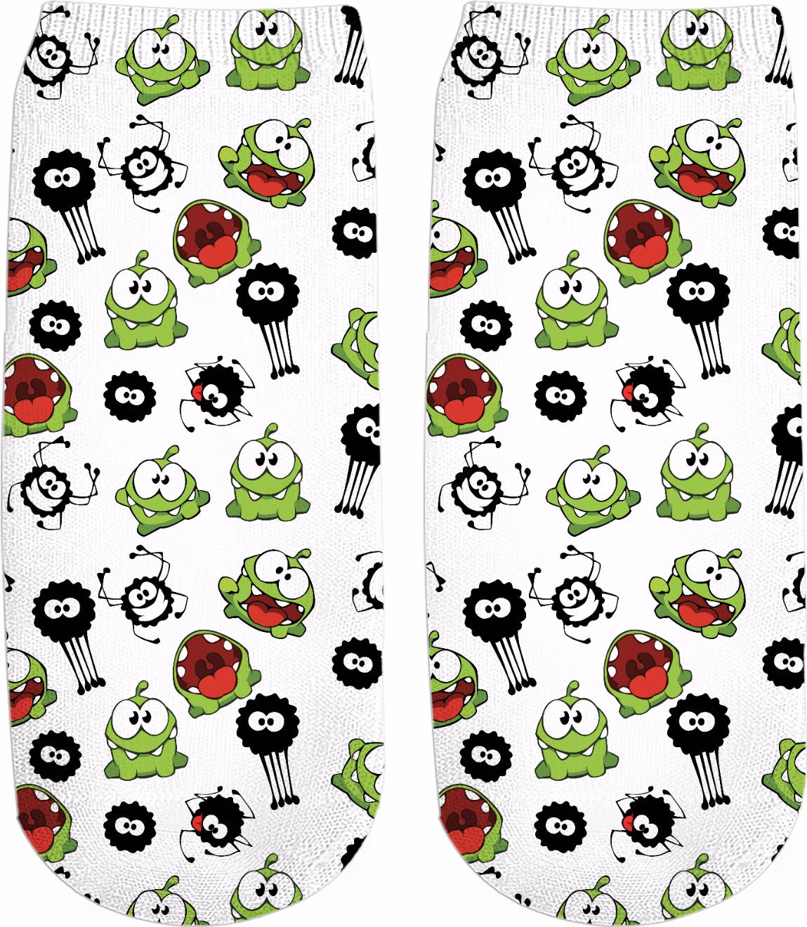 Om Nom & Spider Pattern Ankle Socks