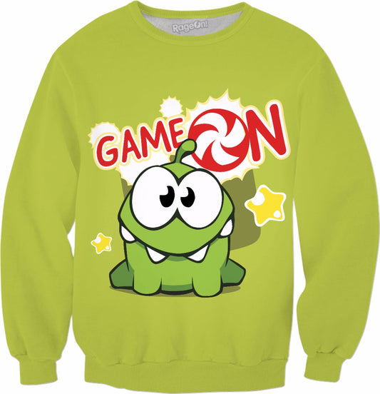 Om Nom Game On Crewneck Sweatshirt