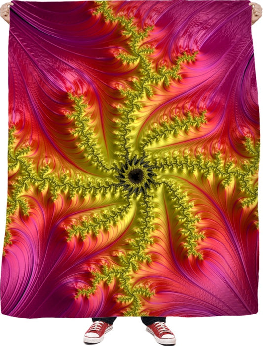 Pink Fractal Eye (ALL PRODUCTS) Fleece Blanket