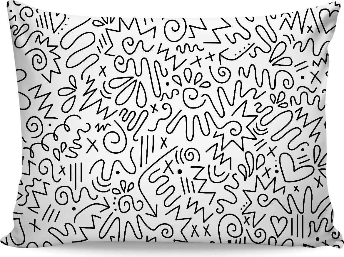 White Doodle Pillowcase