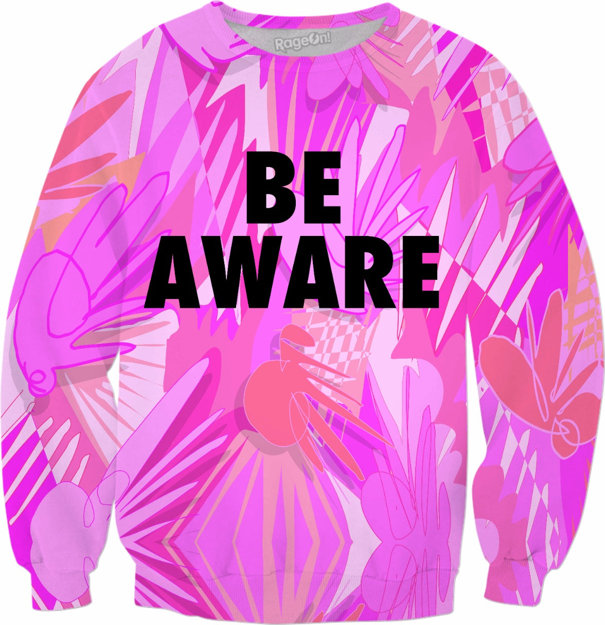 Be Aware Pink Breast Cancer Awareness Crewneck Sweatshirt