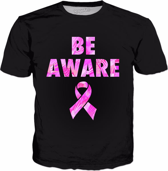 Be Aware Breast Cancer Awareness Classic Black T-Shirt