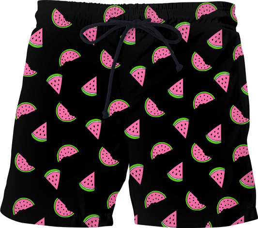 Watermelon Black Swim Shorts