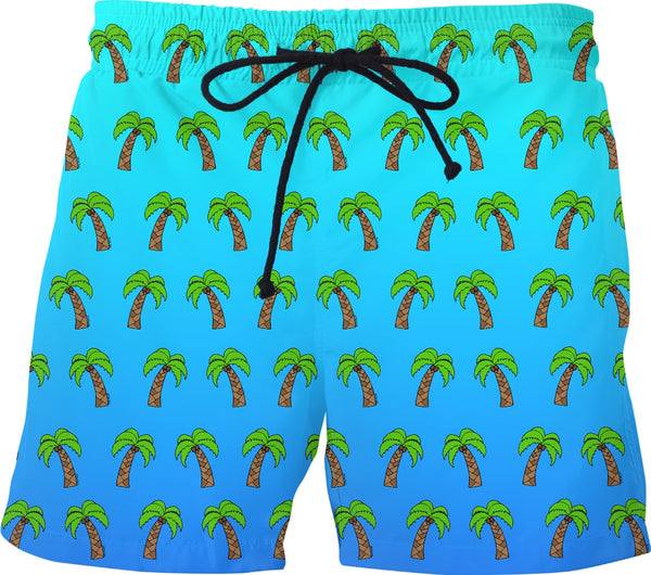 Palm Trees - Blue Ombre Swim Shorts