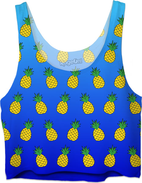 Pineapple Blue Ombre Crop Top
